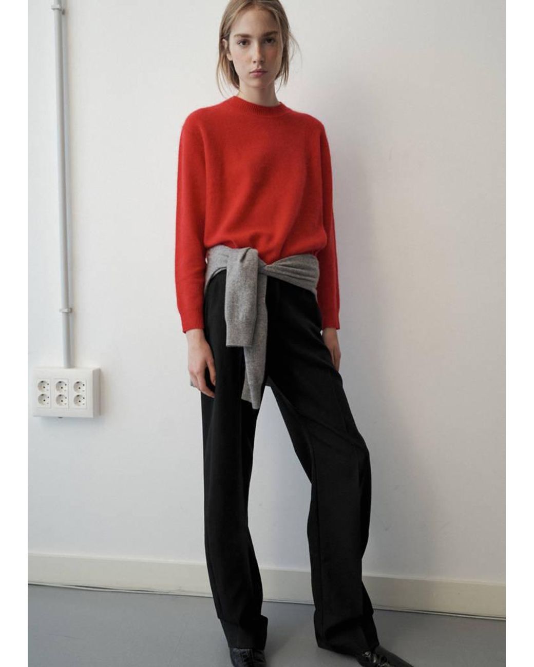 Mango Red 100% Brushed Wool Jumper