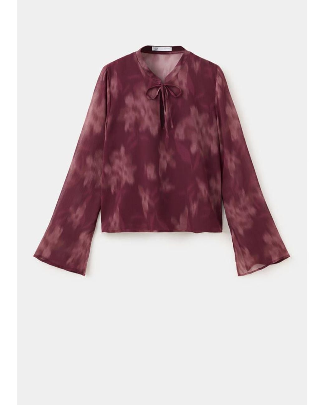 MANGO TEEN Red Floral Chiffon Blouse