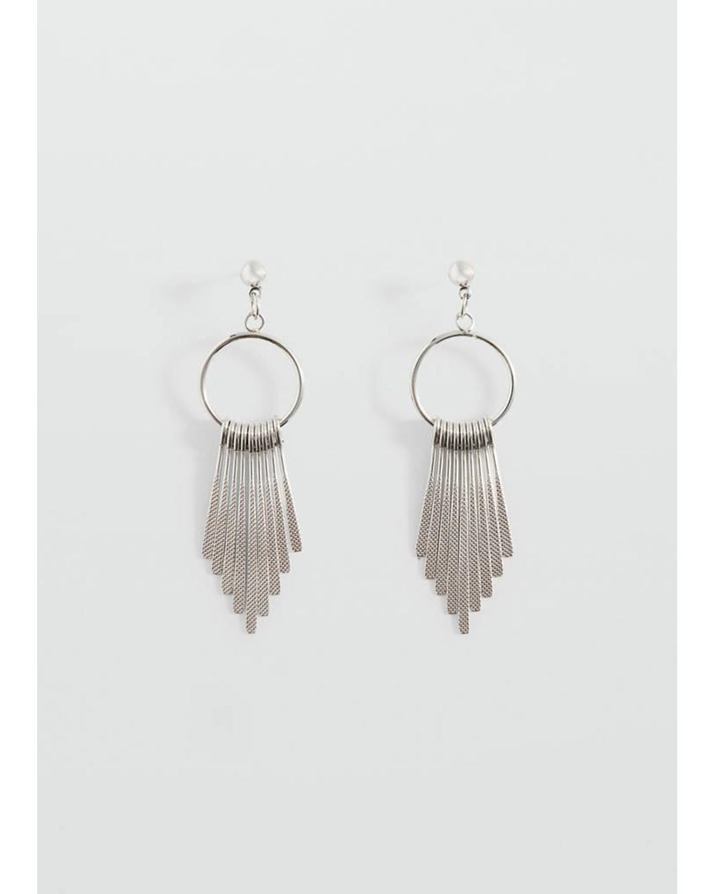 MANGO TEEN Metallic Hoop Pendant Earrings