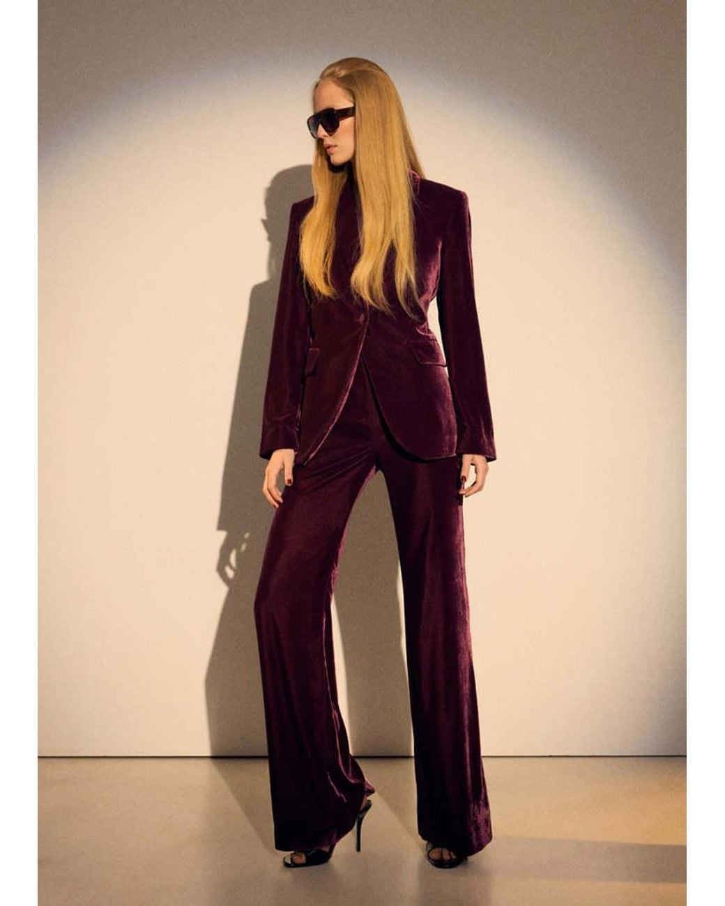 Mango Multicolor Velvet Suit Trousers