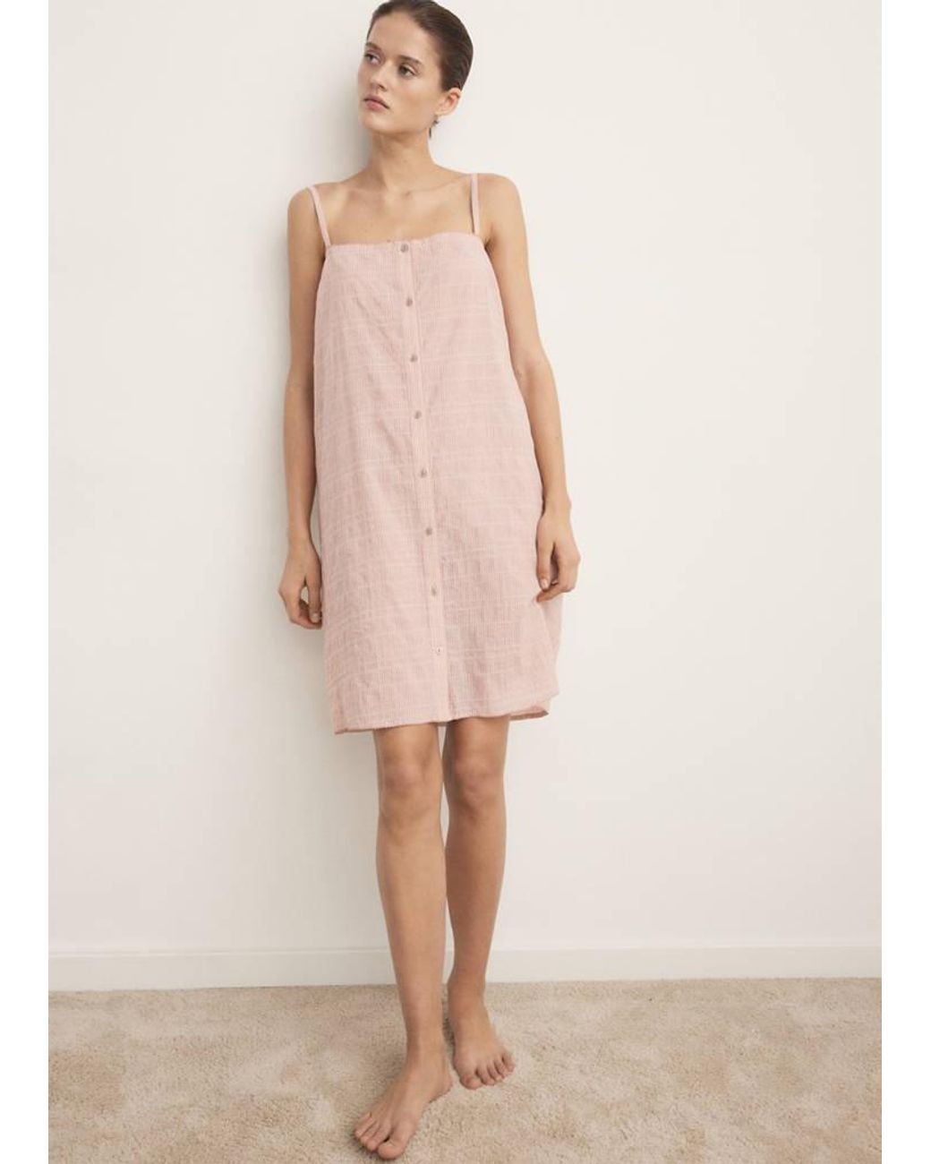 Mango Natural Cotton Spaghetti-Strap Nightgown