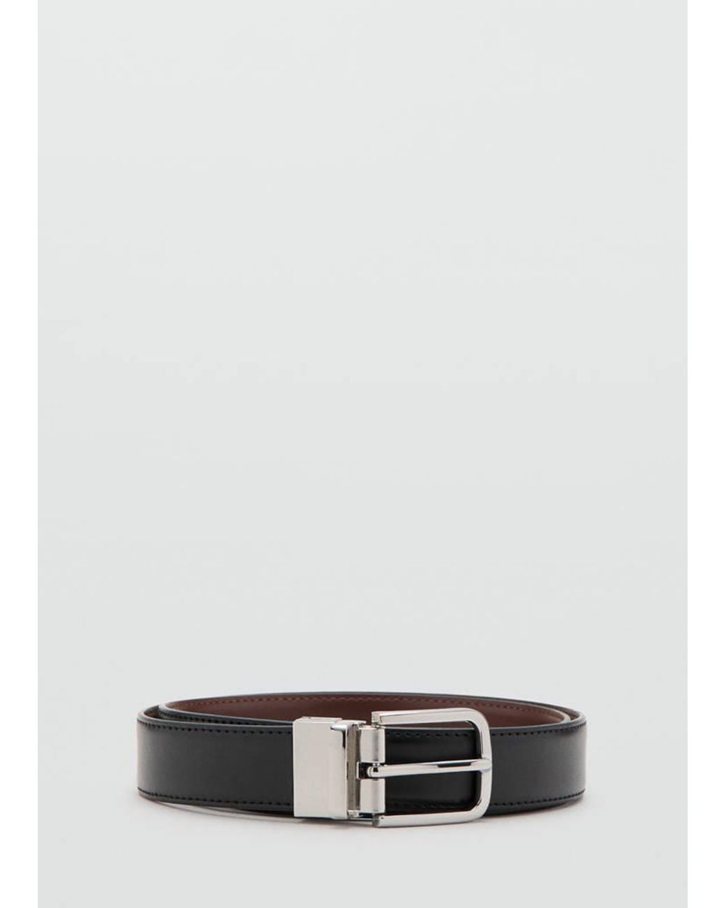 Mango Gray Reversible Suit Leather Belt for men