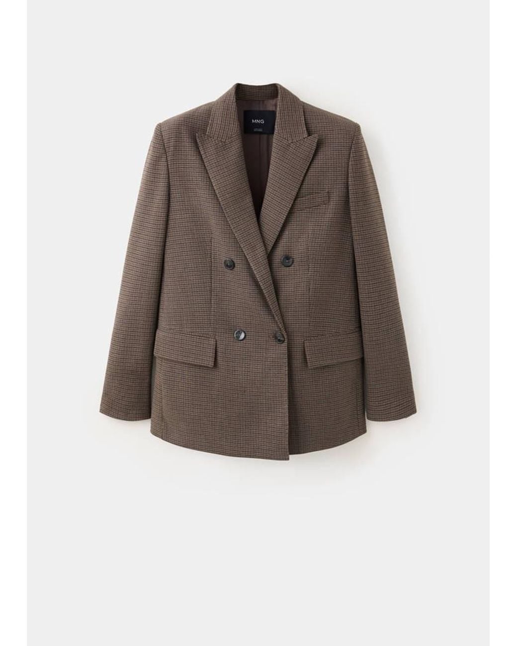 Mango Blue Double-Breasted Suit Blazer