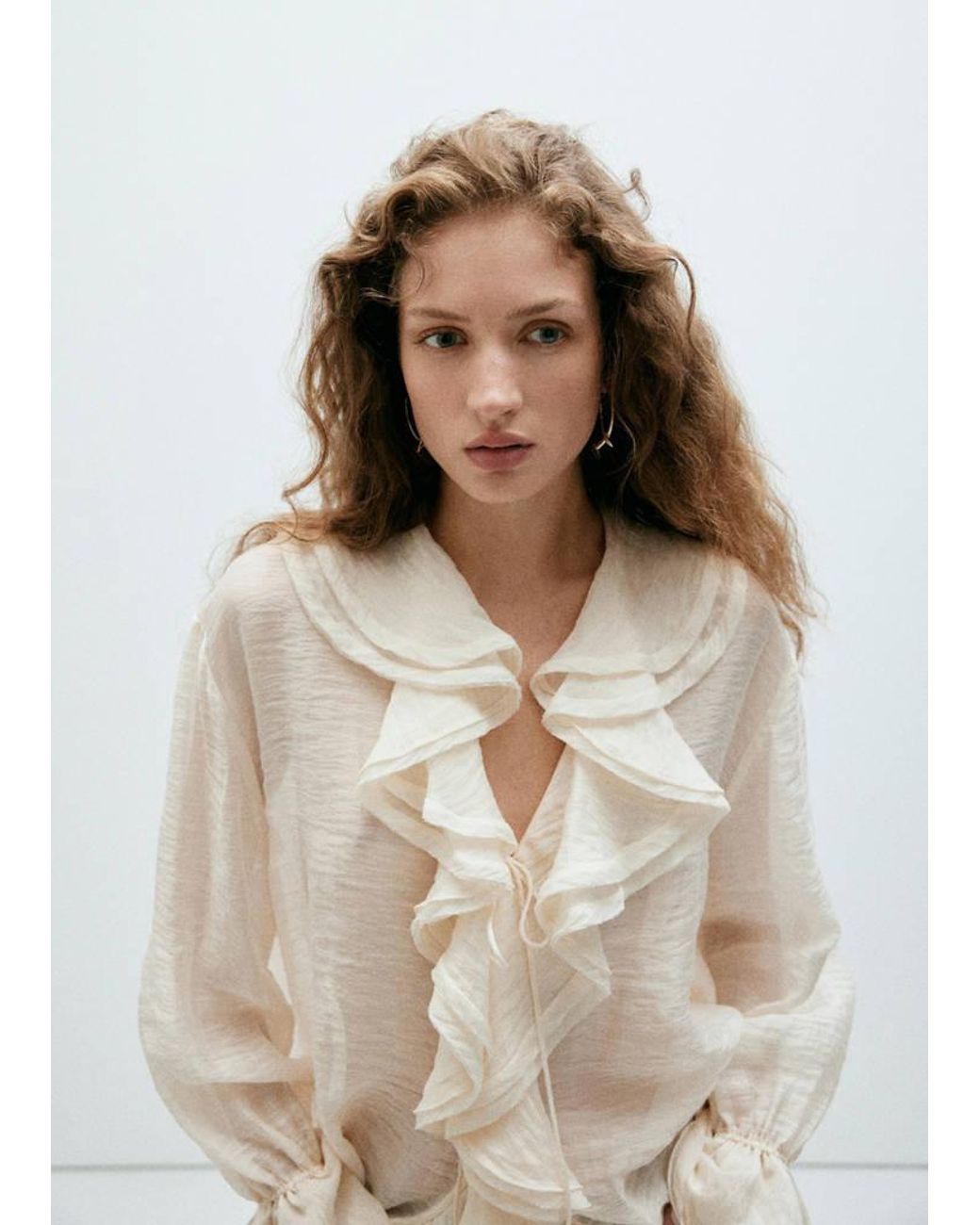 Mango White Irregular Textured Earrings