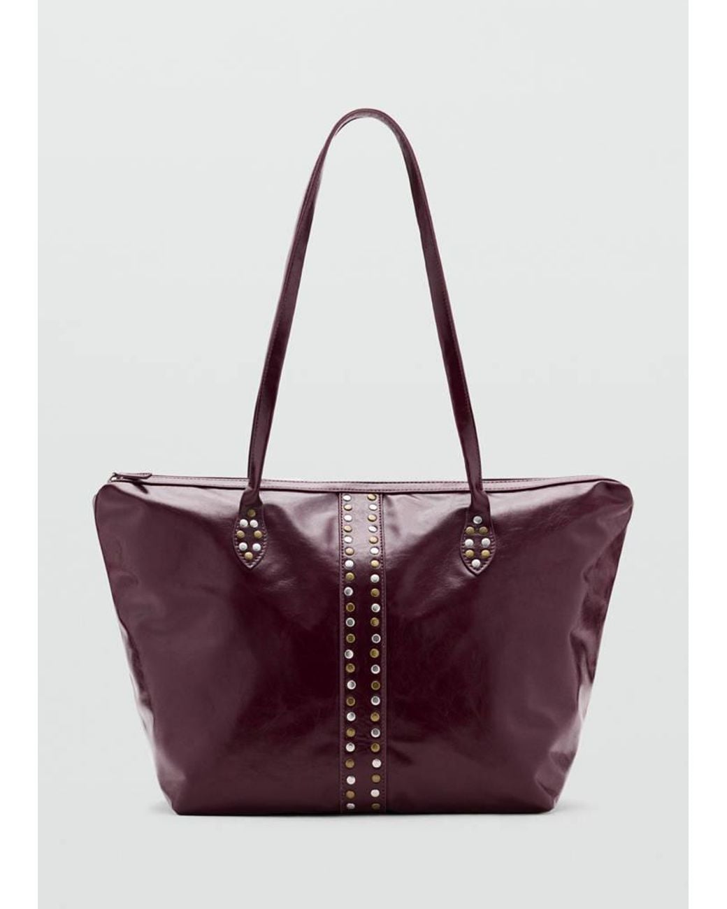 MANGO TEEN Purple Stud Shopper Bag