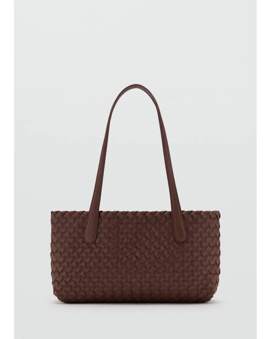 Mango Brown Braided Tote Bag