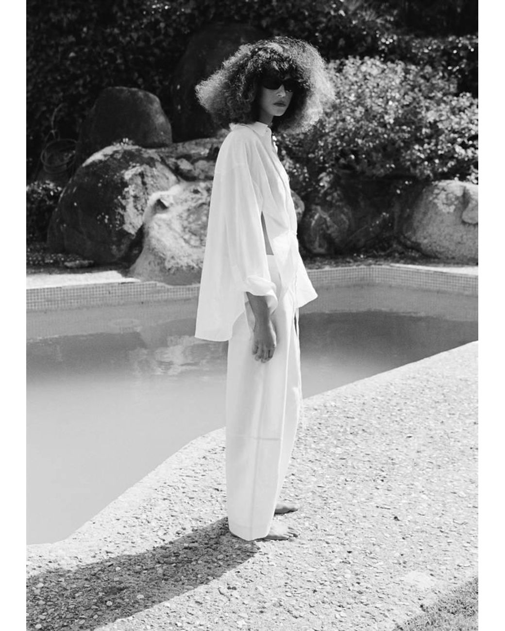 Mango Black Linen Balloon Trousers