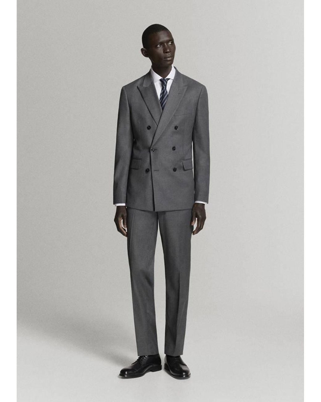 Mango Gray Monaco Slim-Fit Suit Trousers for men