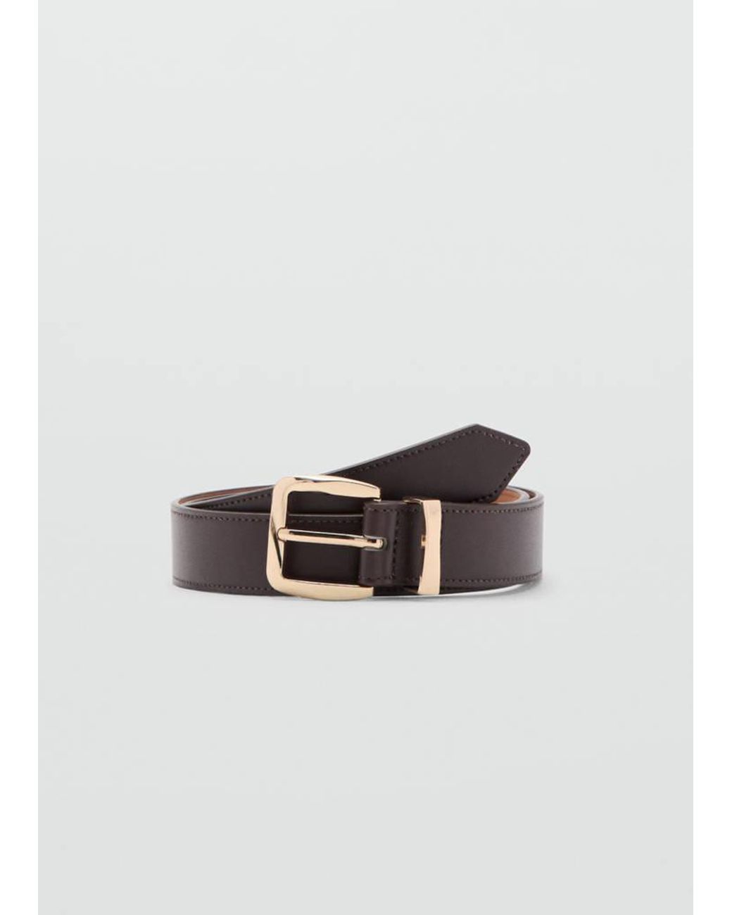 Mango Gray Embossed Buckle Belt