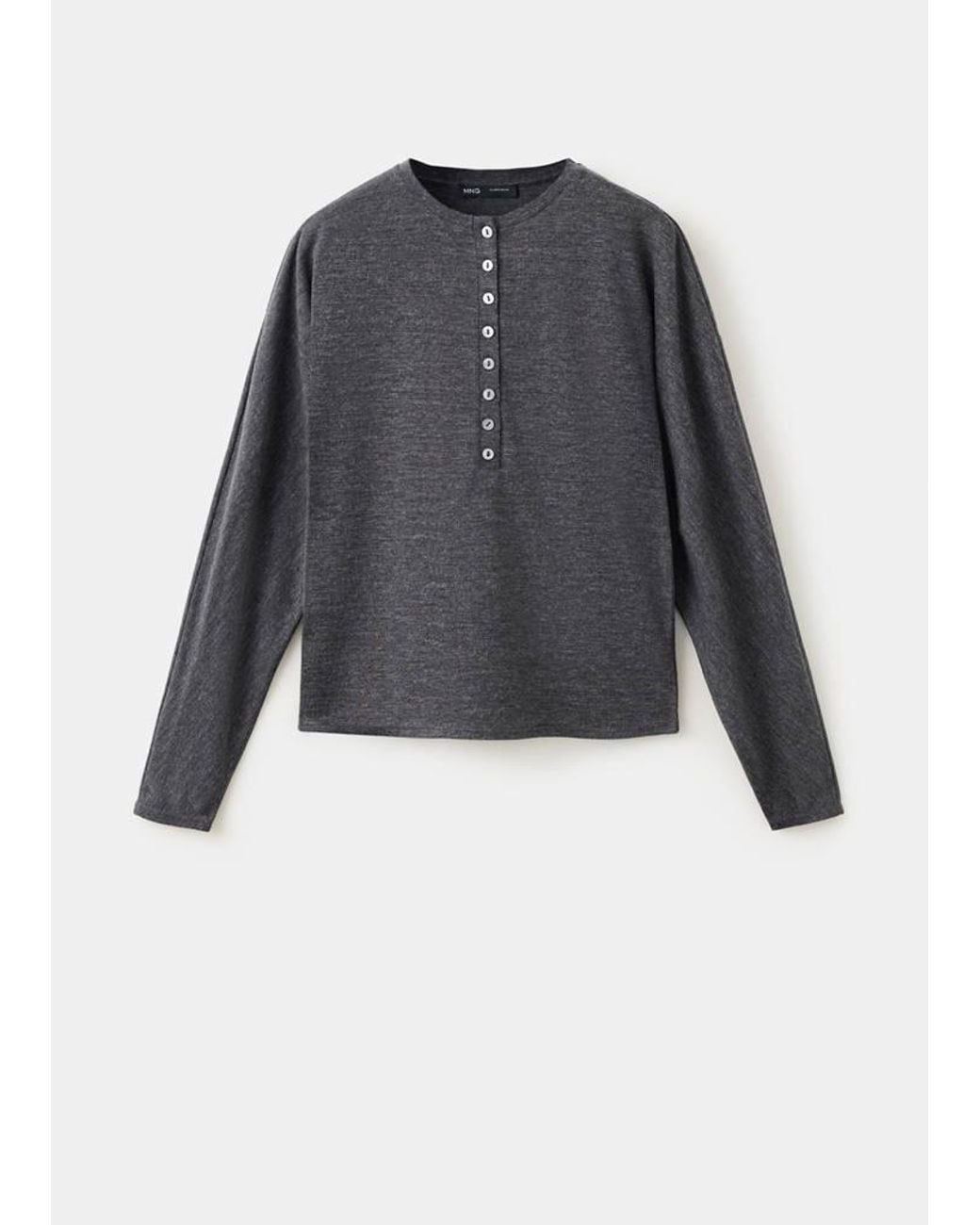 Mango Black Buttoned Knit Sweater