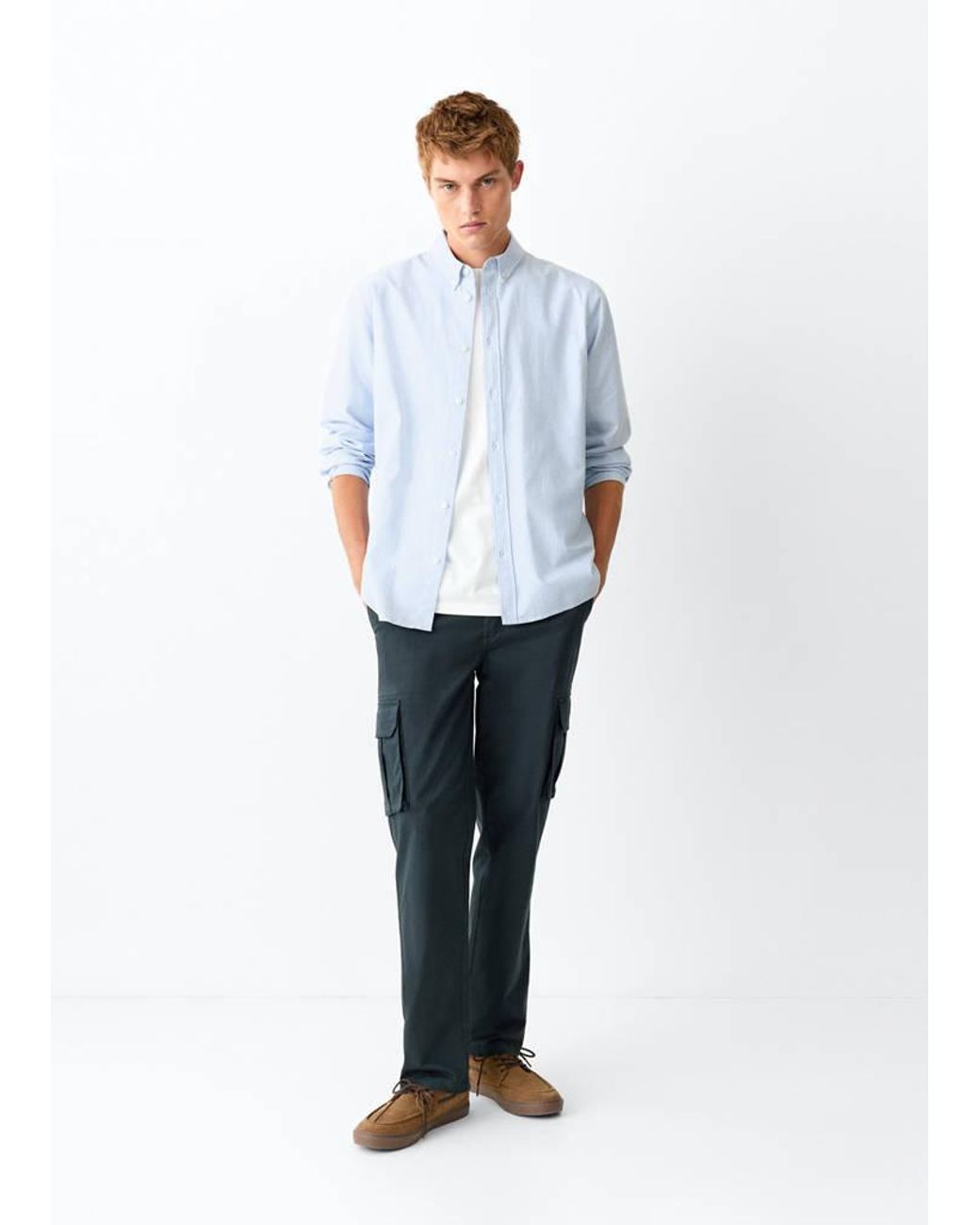 MANGO TEEN White 100% Cotton Oxford Shirt for men