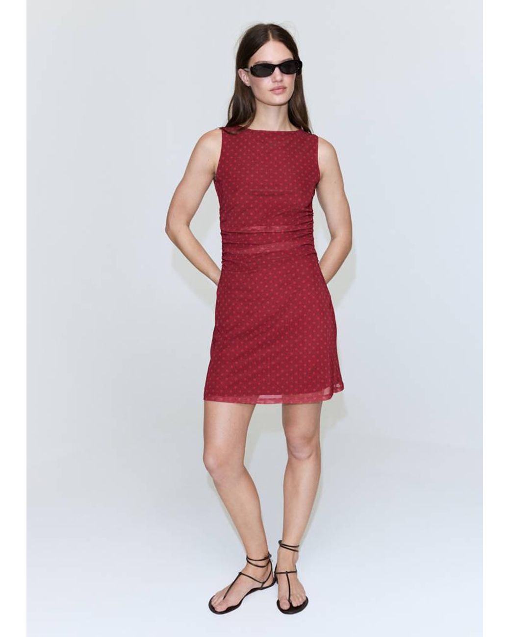 Mango Red Polka Dot Tulle Dress
