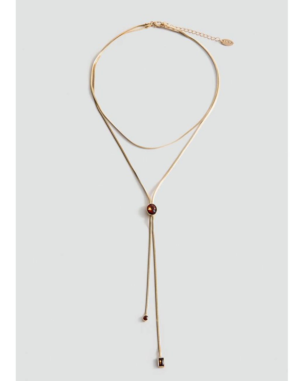 Mango White Double Crystal Necklace