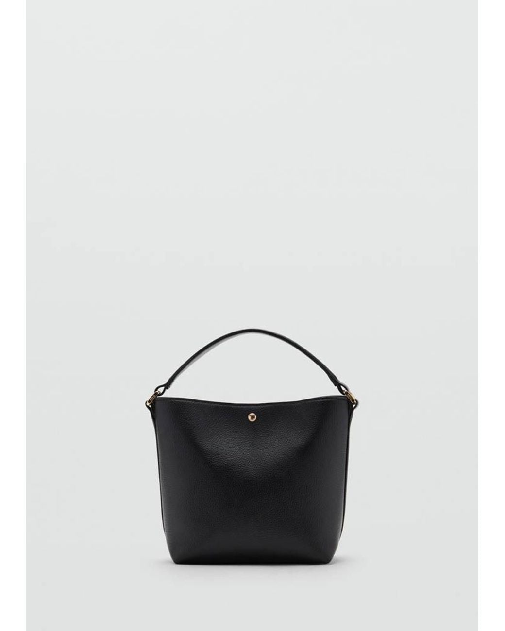 Mango Black Faux-Leather Bucket Handbag