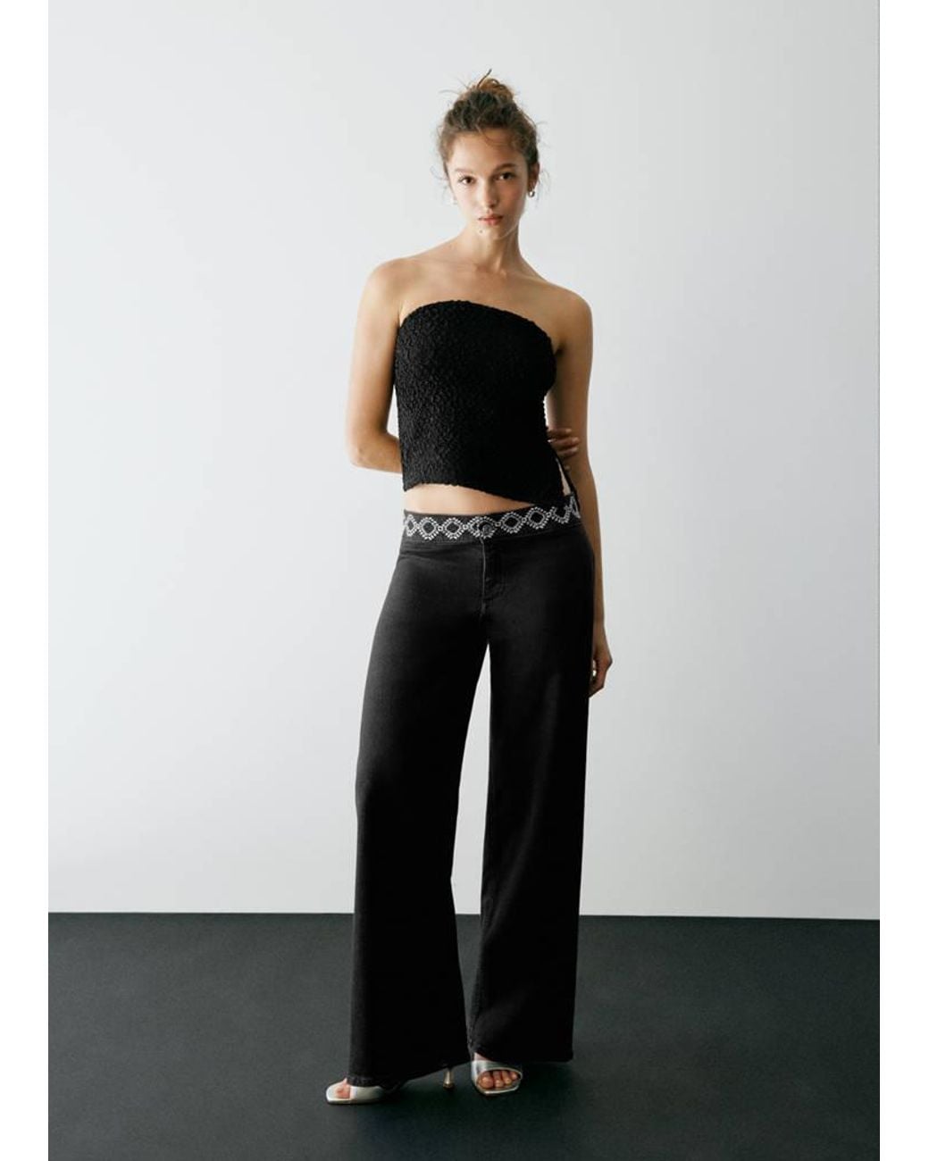MANGO TEEN White Bandeau Top With Texture