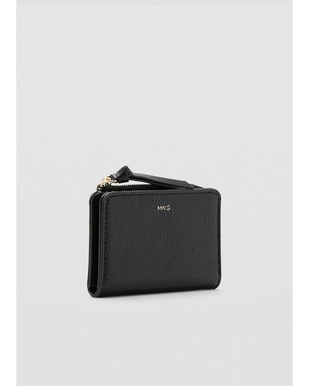 Mango Black Small Faux-Leather Wallet