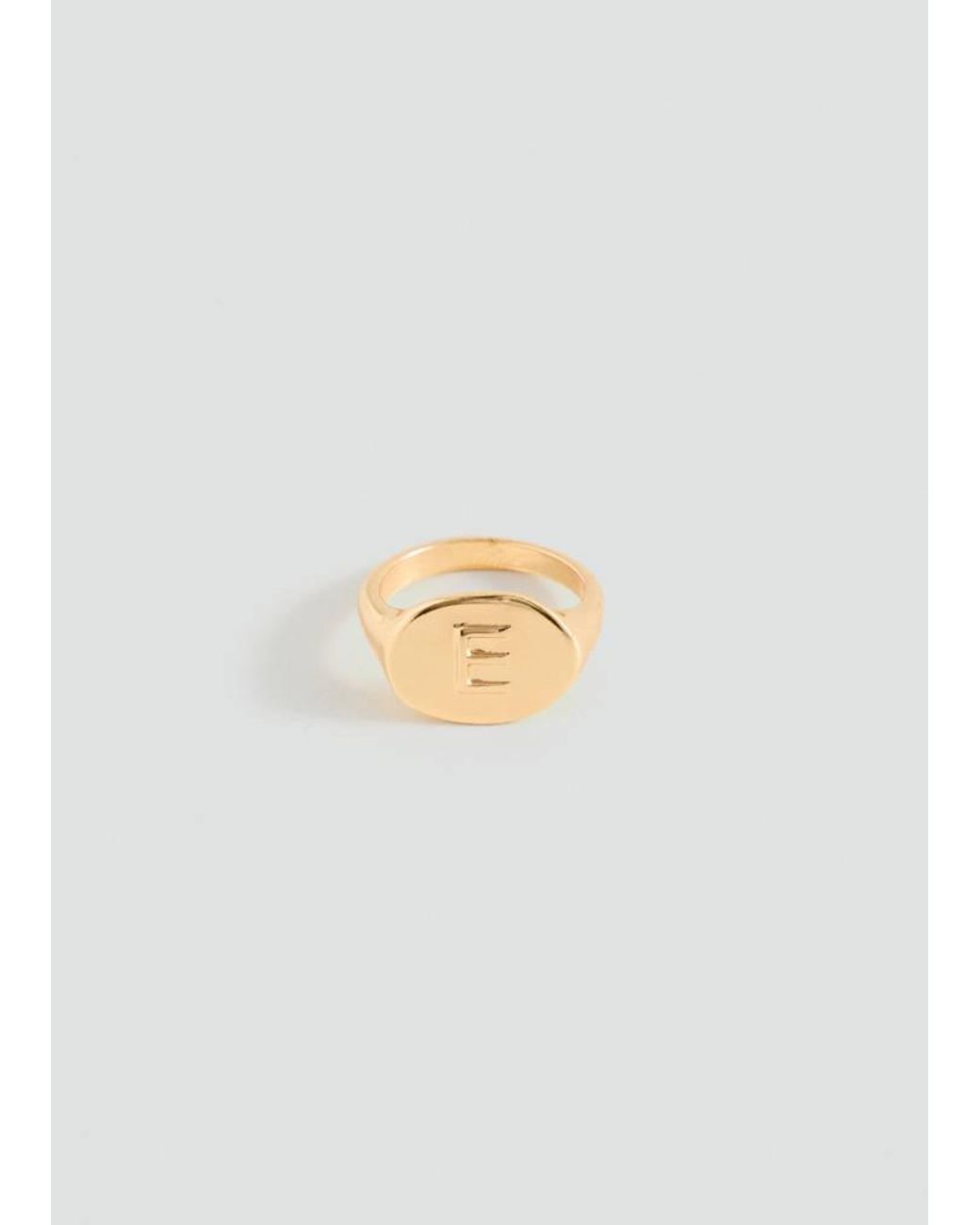 MANGO TEEN White Letter E Signet Ring