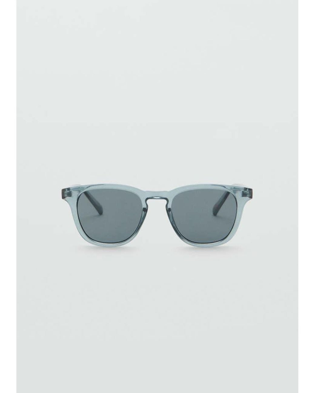 Mango Blue Round-Framed Sunglasses for men