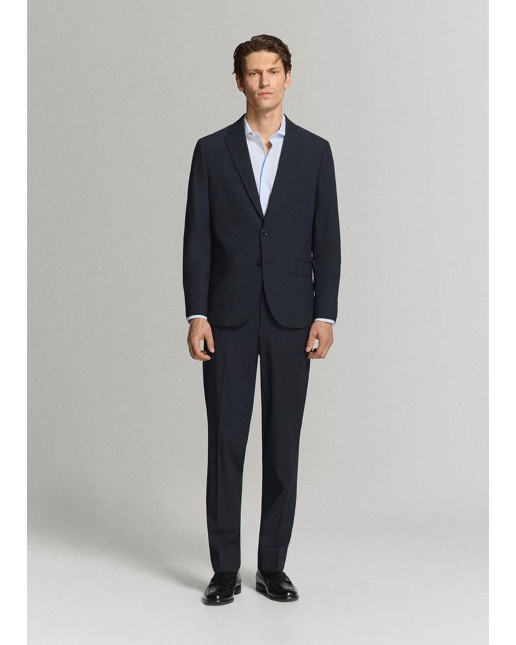 Mango Blue London Regular-Fit Trousers for men