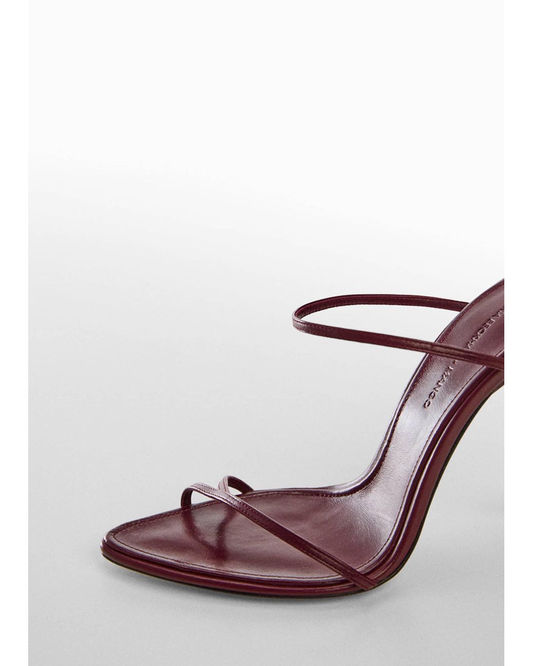 Mango Leather Sandal With Inclined Heel in Green Lyst UK