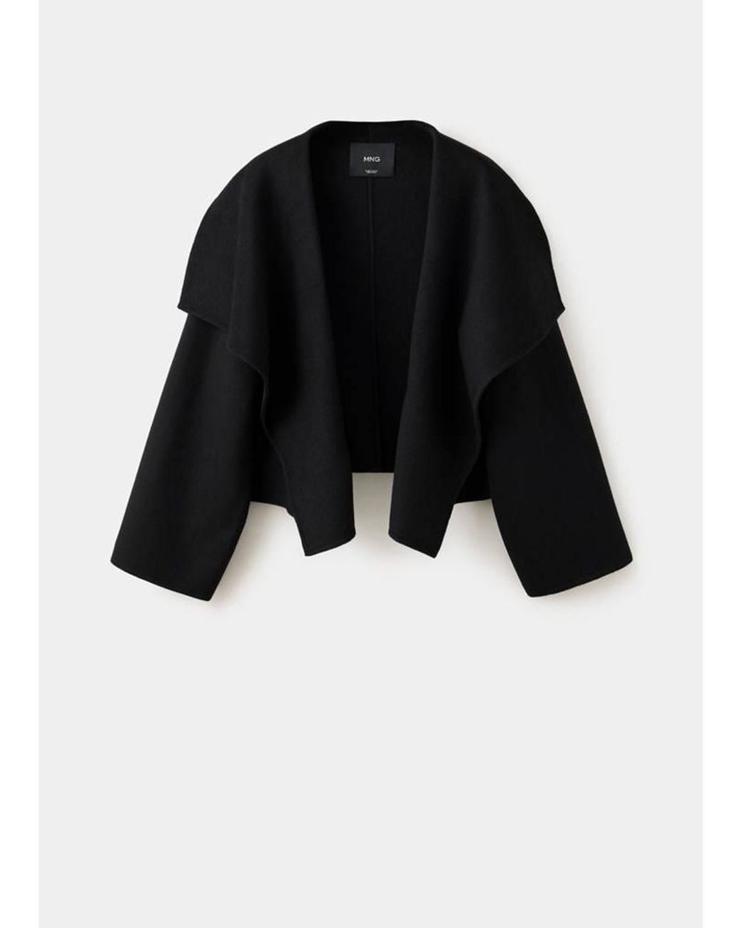 Mango Black Wool Shawl-Collar Jacket