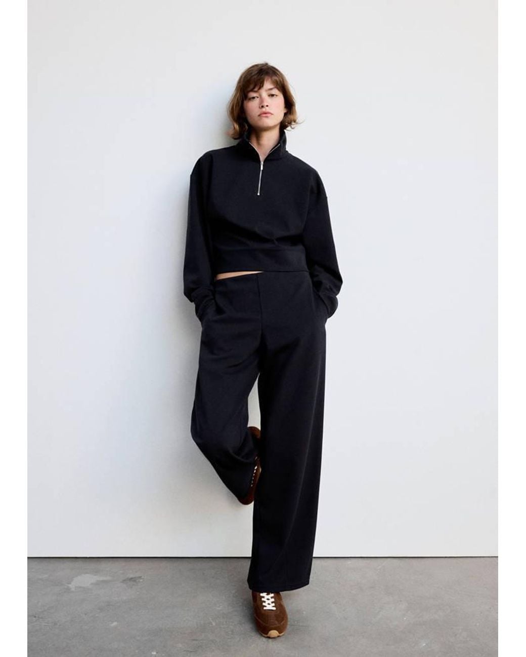 Mango Blue Turtleneck Sweatshirt With Zip