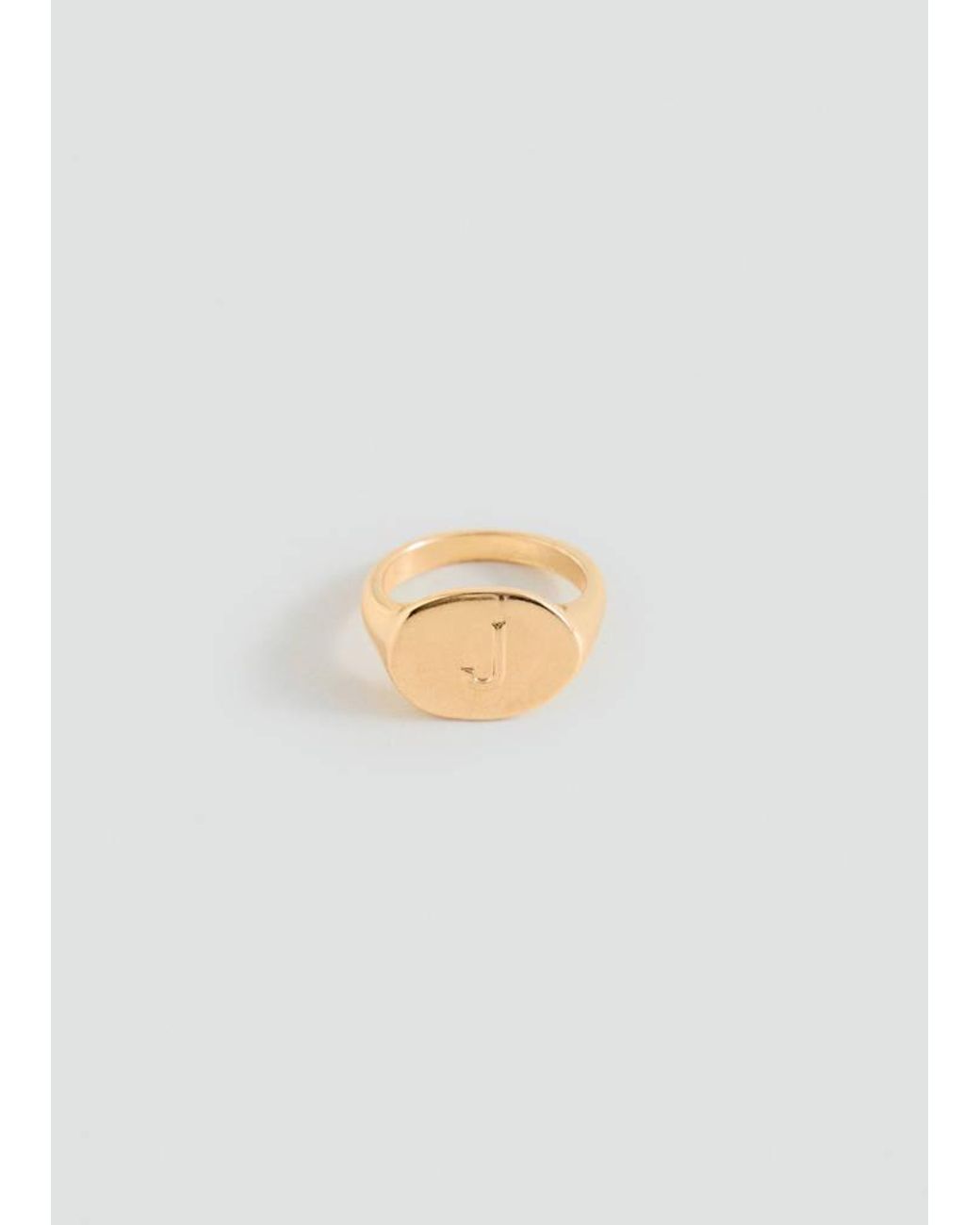 MANGO TEEN White Letter J Signet Ring