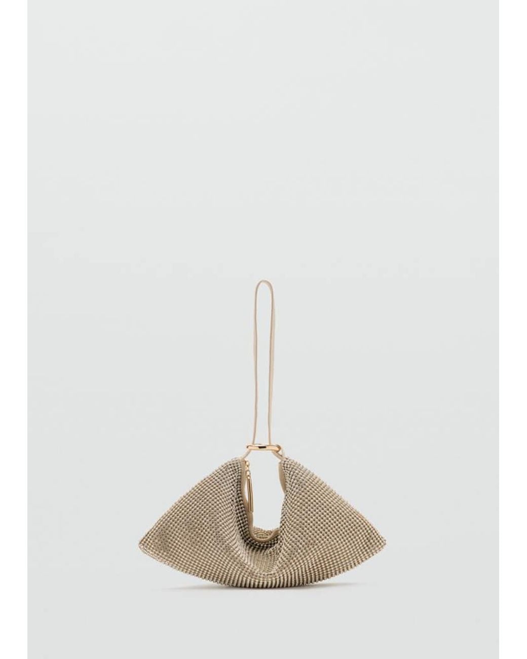 Mango White Multi-Position Rhinestone Clutch Bag