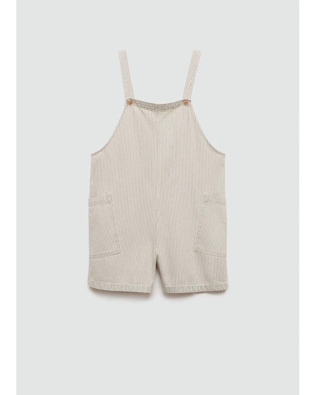 Mango White Denim Dungarees Stripes