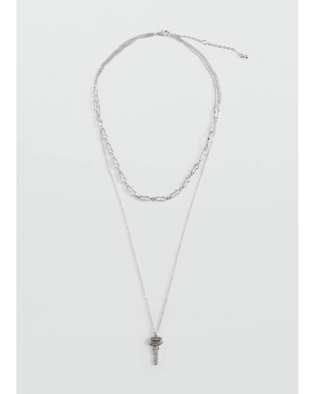 MANGO TEEN White Key Chain Necklace