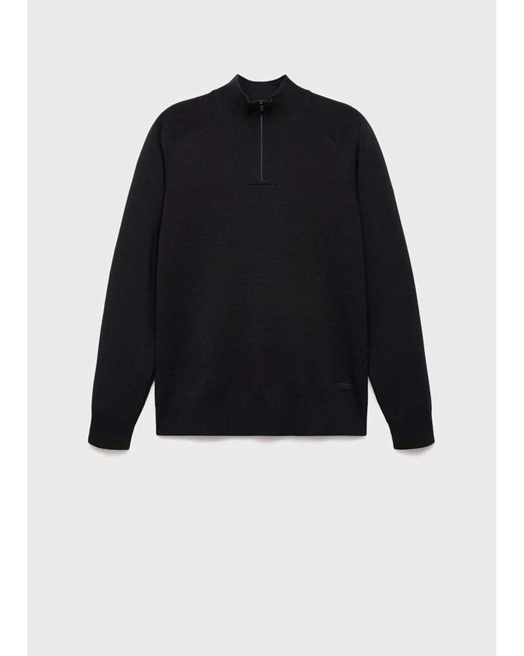 Mango Natural Breathable Zip-Neck Sweater for men