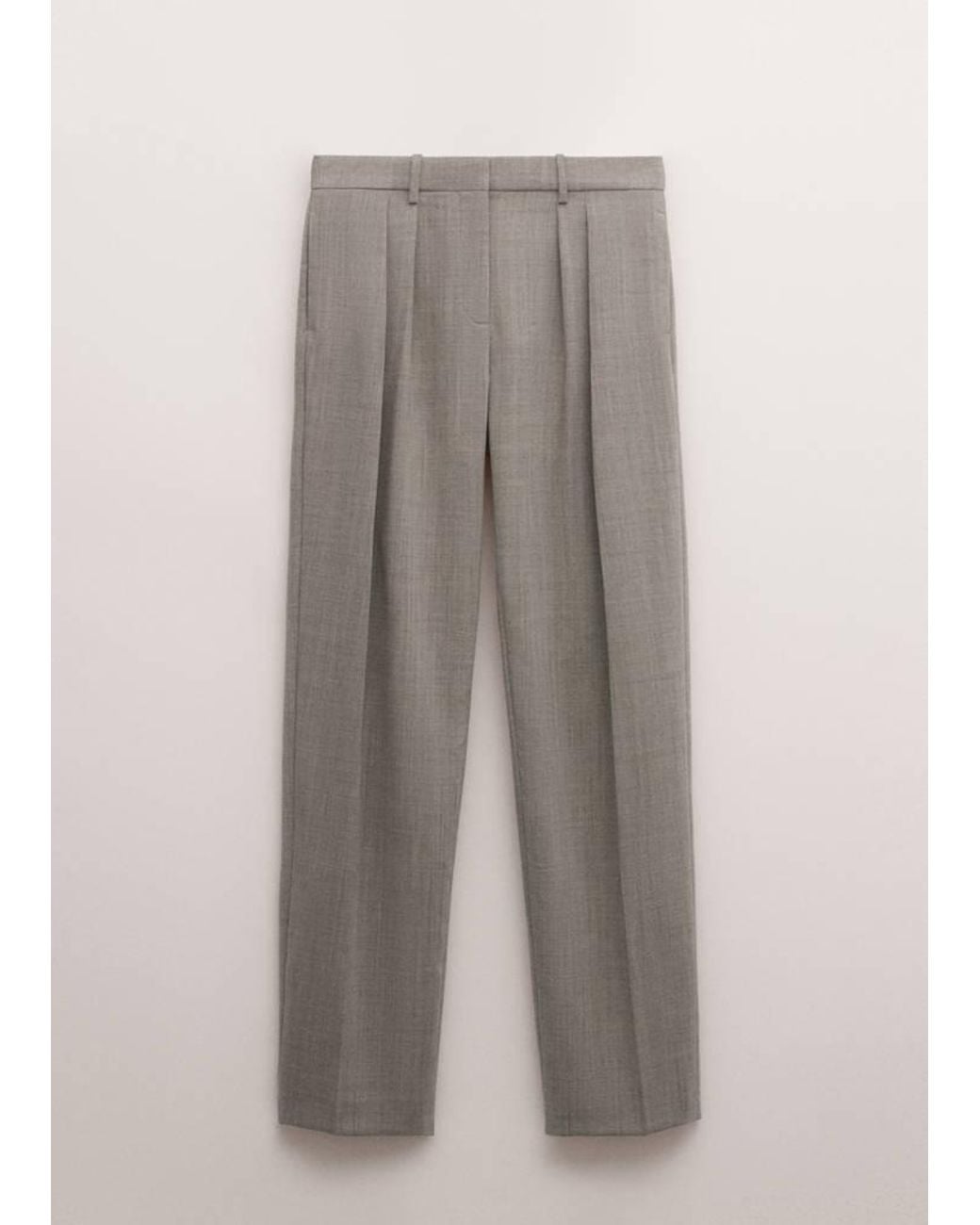 Mango Black Low-Rise Wool Trousers