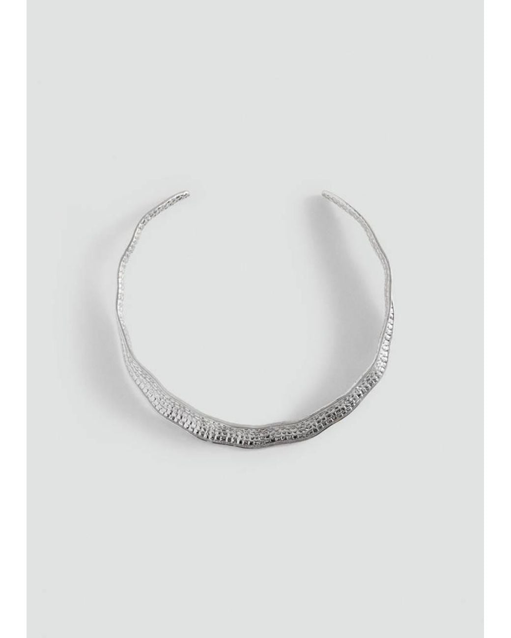 MANGO TEEN White Rigid Textured Necklace