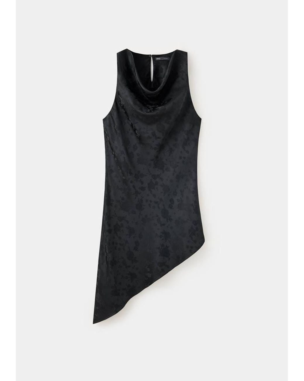 Mango Black Asymmetric Jacquard Top