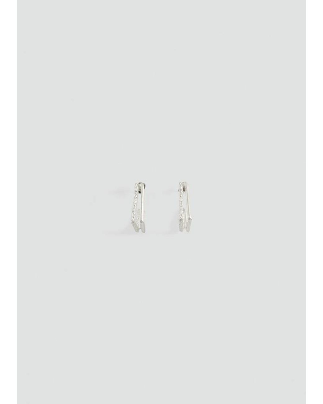 MANGO TEEN White Textured Square Earrings