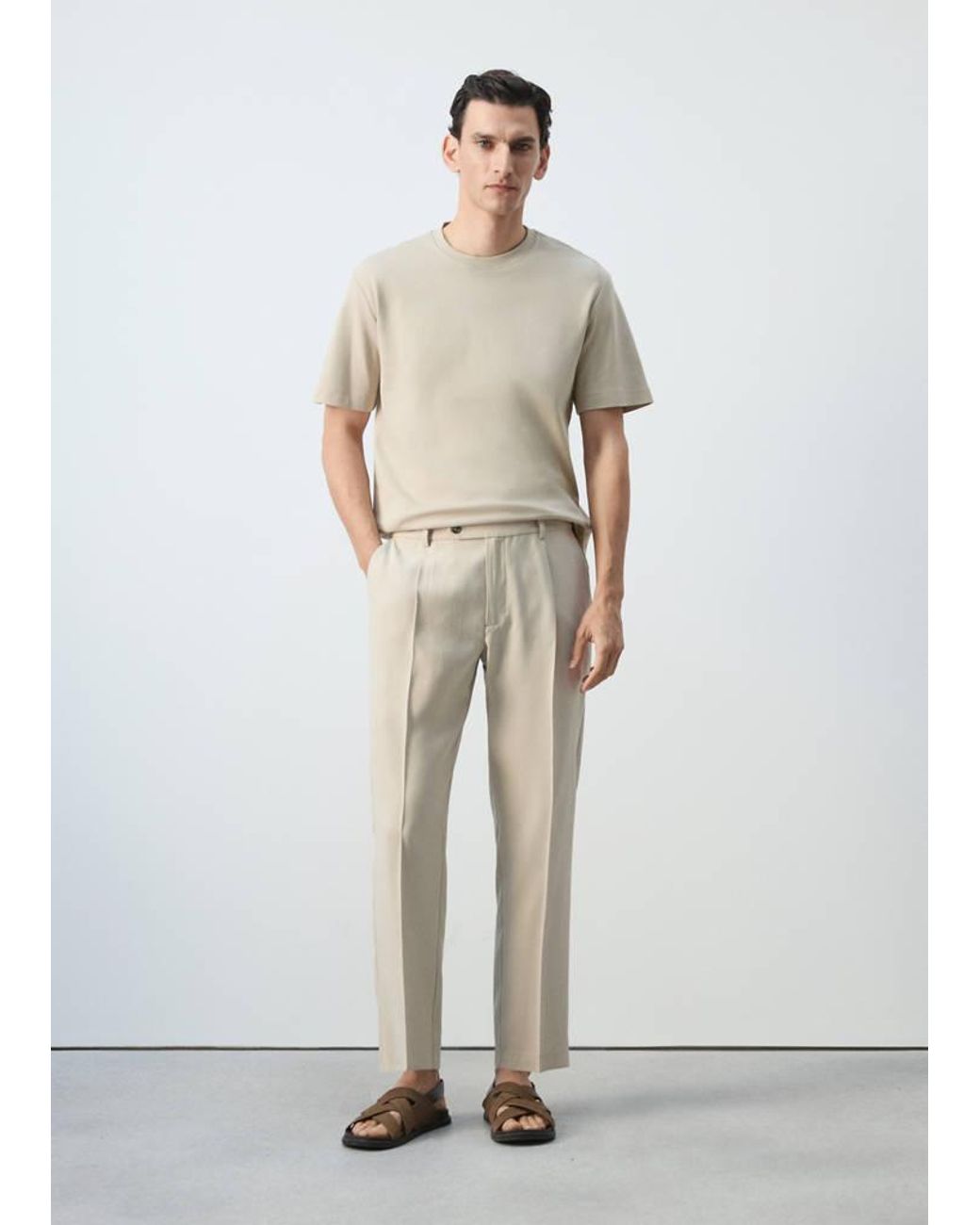 Mango White Regular Fit T-Shirt 200Gsm for men
