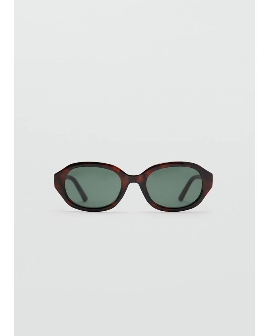 Mango Brown Rectangular-Frame Sunglasses