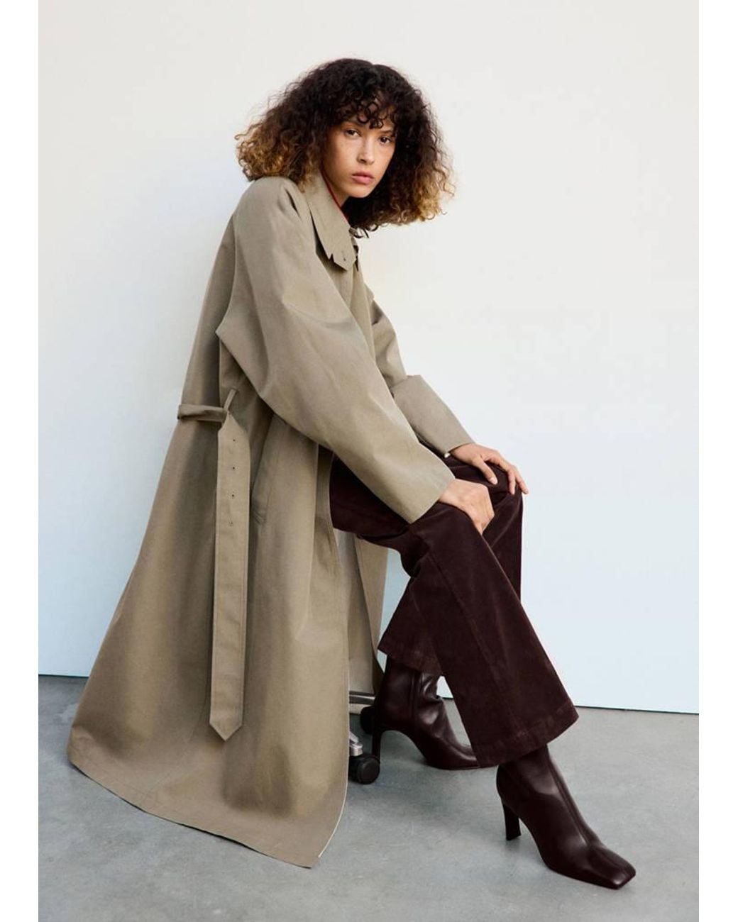 Mango Natural Pointed Heel Ankle Boot