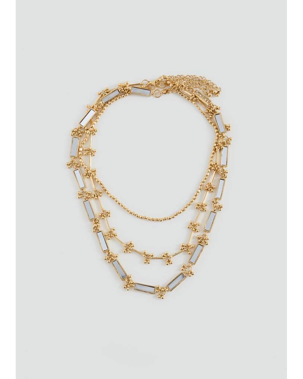 MANGO TEEN Metallic Mixed Mirror Necklace