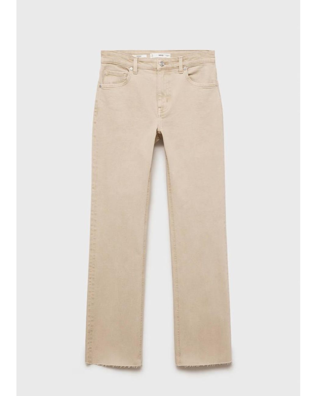 Mango Natural Sienna Flared Cropped Jeans