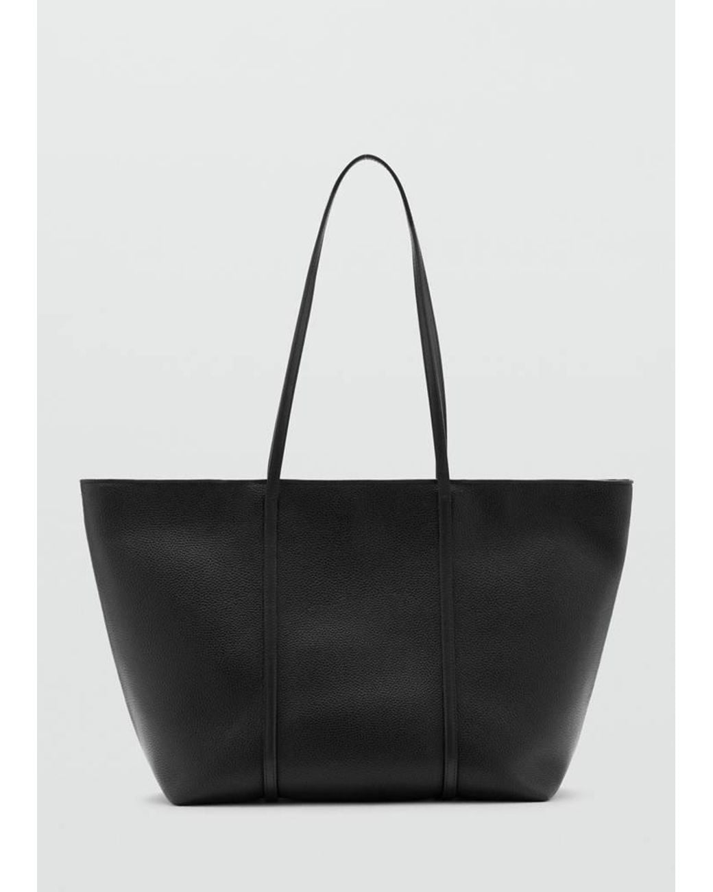 Mango Black Shopper Bag With Double Handle