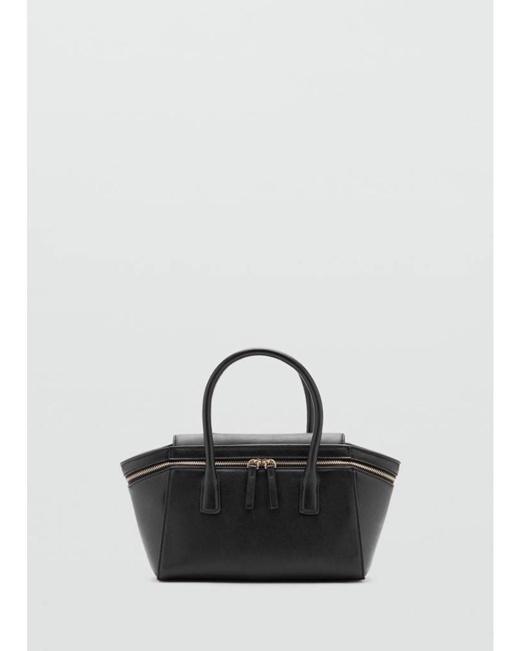 Mango Black Handbag With Zips