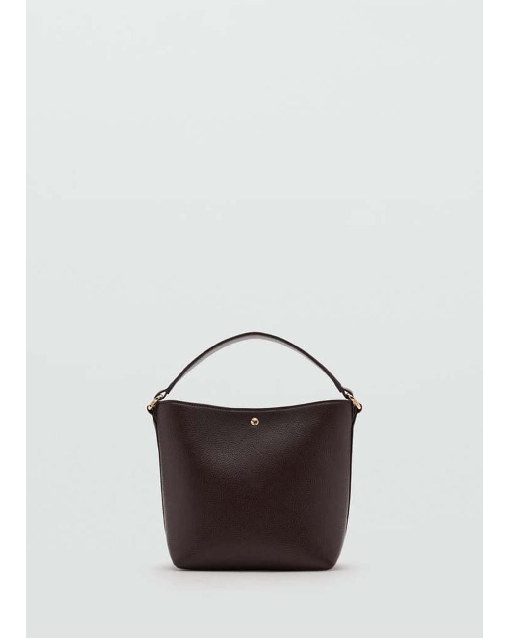 Mango Brown Faux-Leather Bucket Handbag