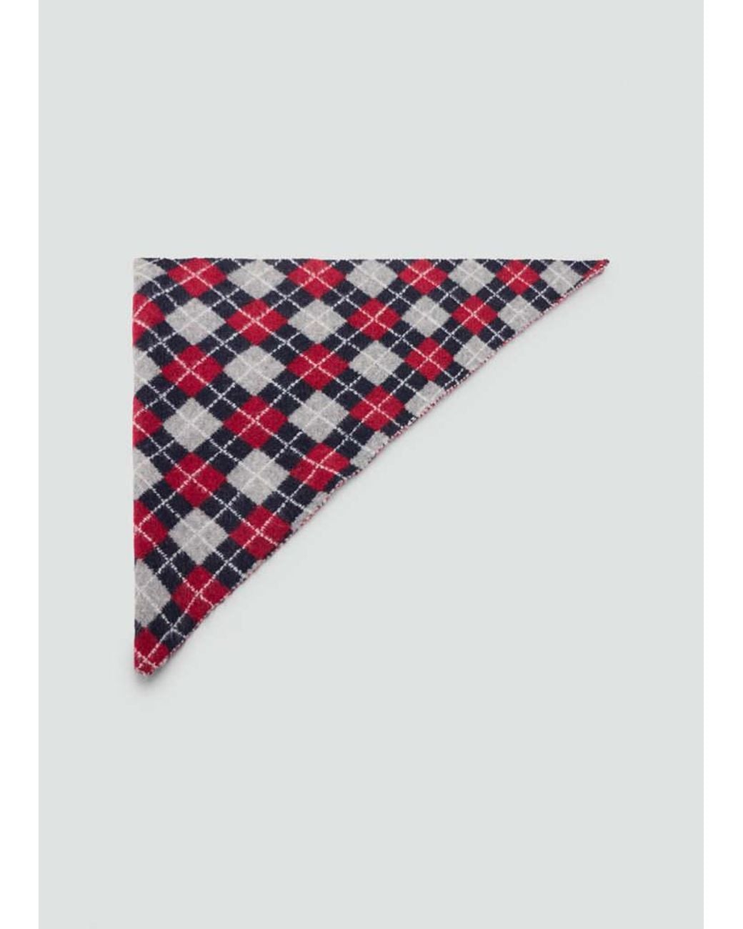 Mango White Diamond-Patterned Triangular Scarf