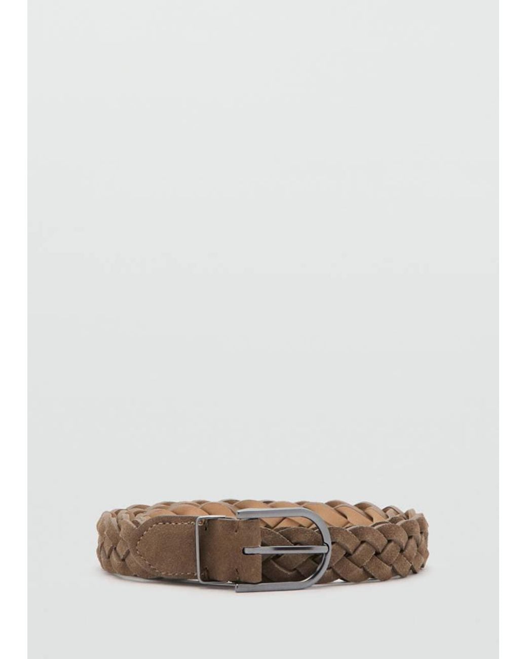 Mango Multicolor Braided Leather Belt for men