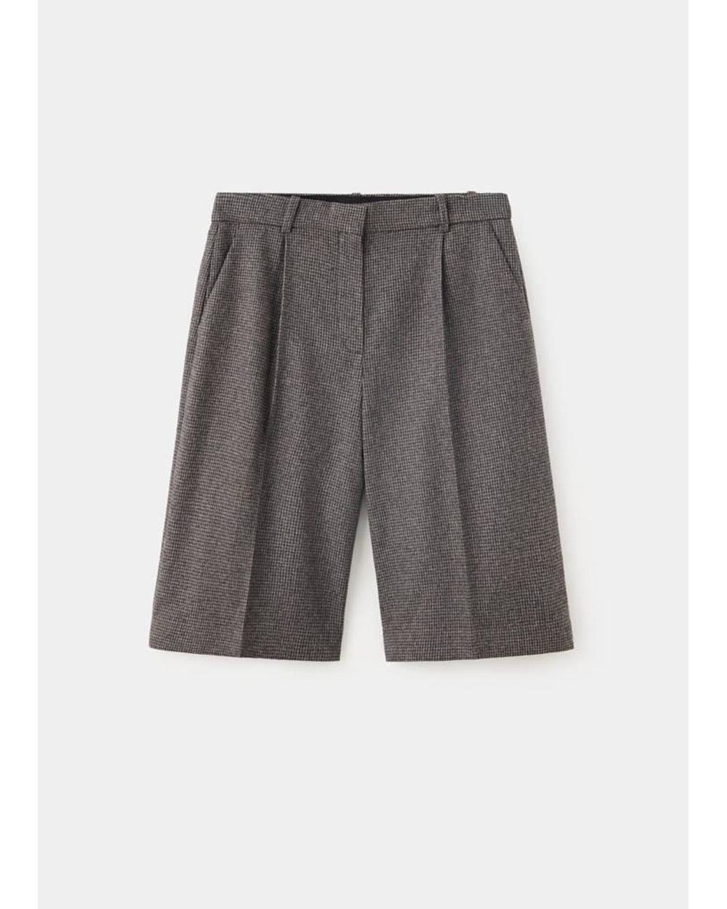 Mango Multicolor Houndstooth Suit Bermuda Shorts Medium