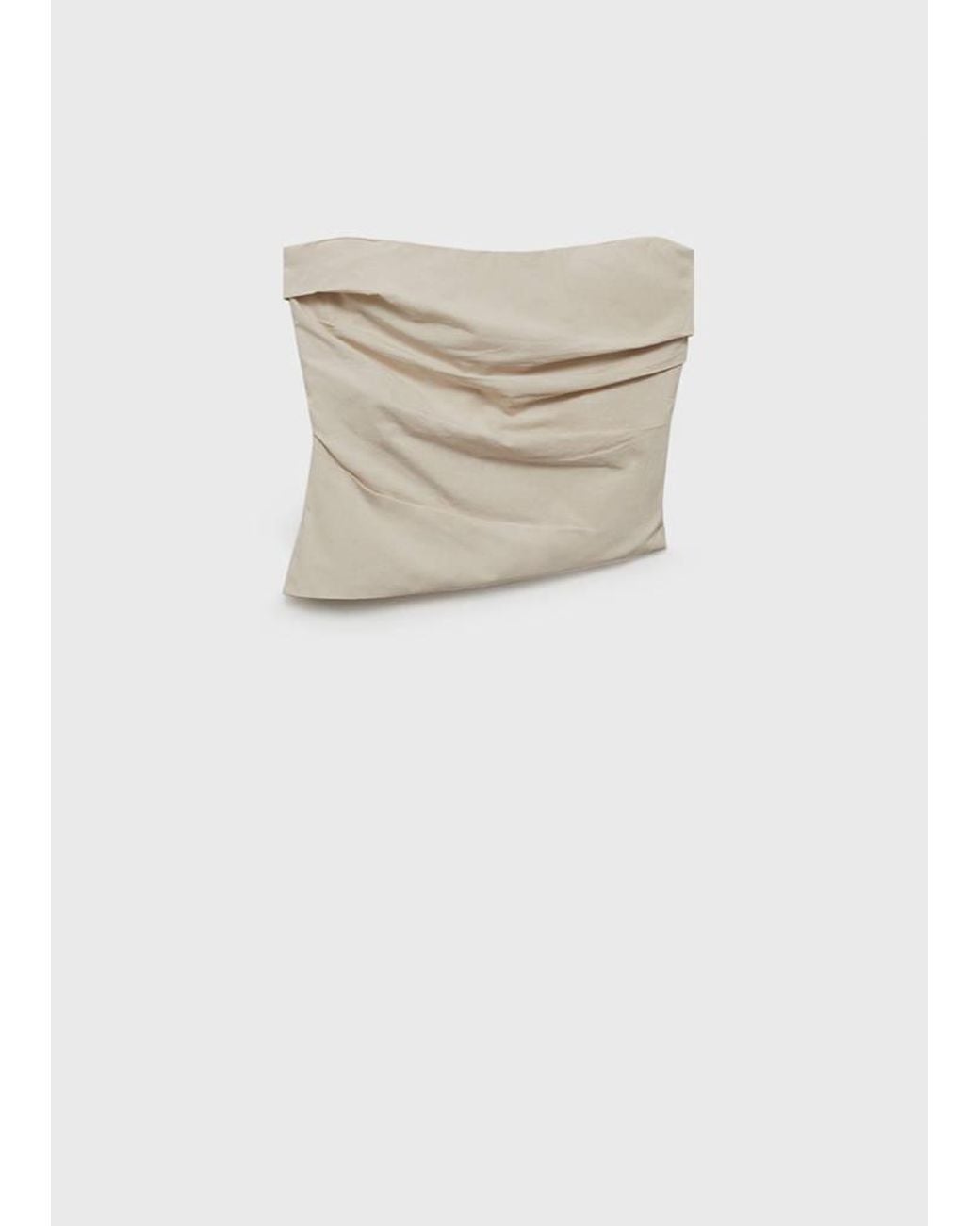 Mango White Asymmetrical Strapless Top