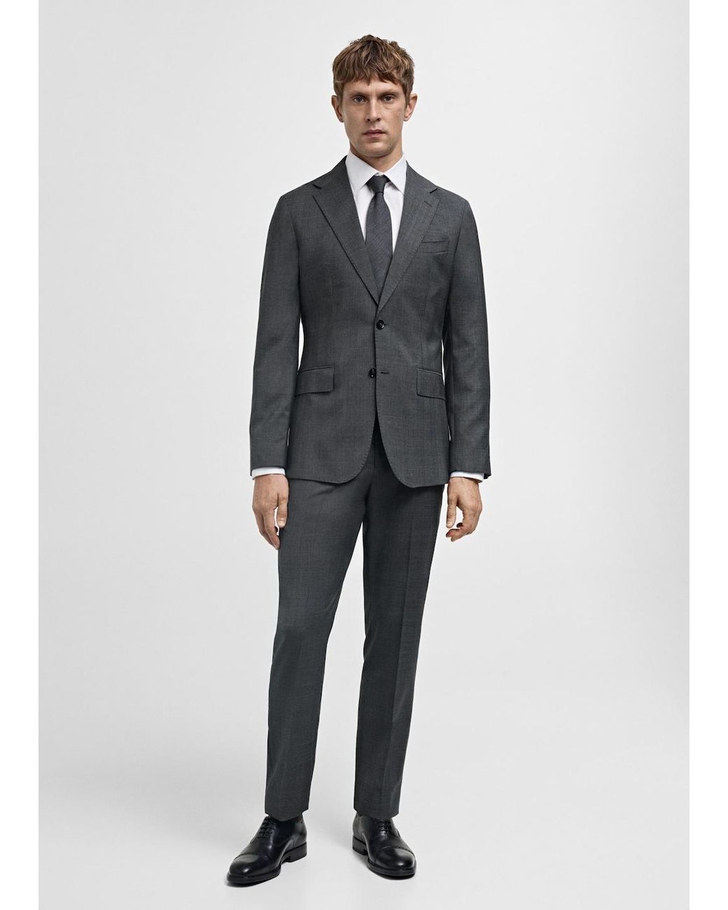0401~CC COLLECTION RIGHT prince of Wales virgin wool drop 6R suit