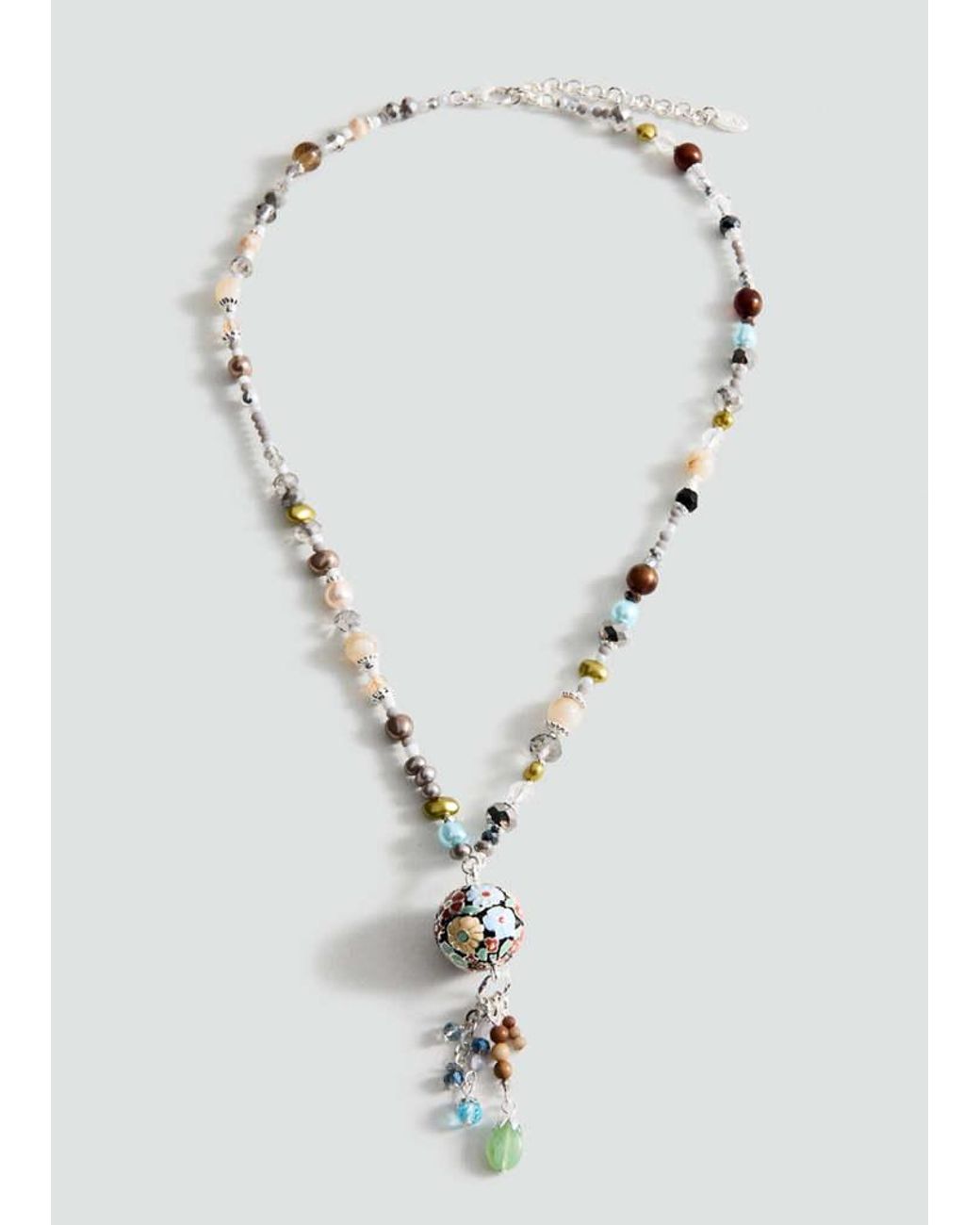 Mango White Mixed Bead Necklace