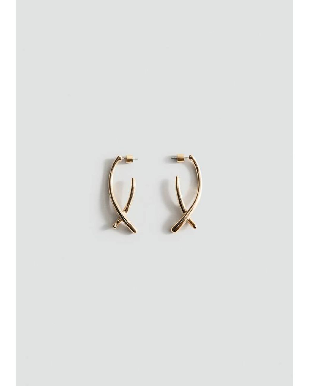 Mango White Irregular Textured Earrings